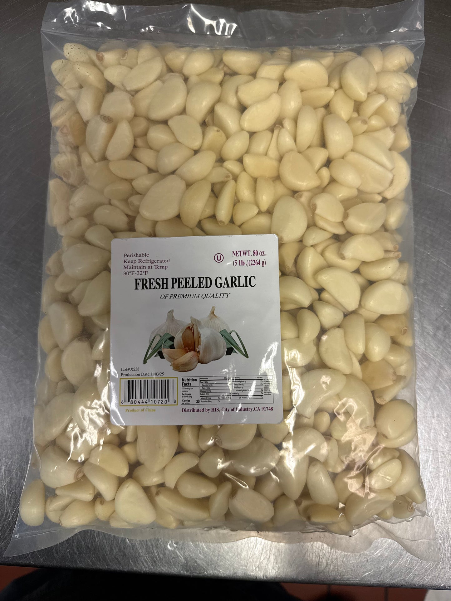 Peeled garlic bag 5Lb